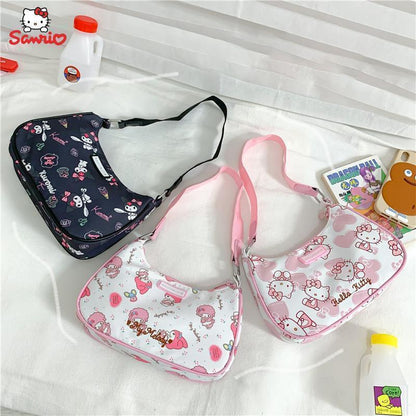 Cute Hello Kitty Mymelody Kuromi Underarm Bag Handbag Shoulder Bag Tote Girls