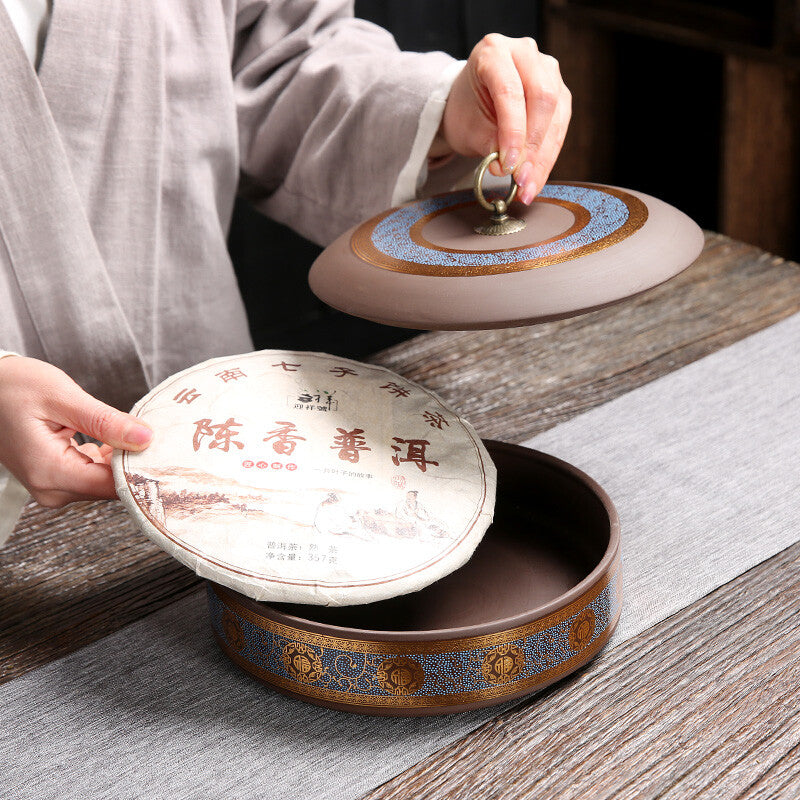 Purple Clay Tea Pot Ceramic Seal Storage Tea Pot Tea Box Tea Storage Box
