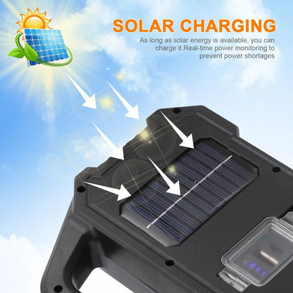 Solar Power LED Camping Lamp Flashlight Tent Light Lantern Rechargeable Battery