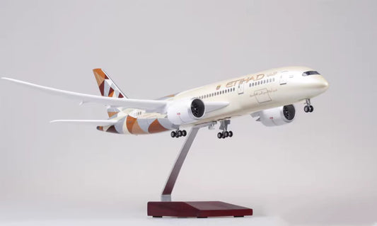 1:130 43CM ETIHAD BOEING 787 Passenger Plane Landing Gear Resin Aircraft Model