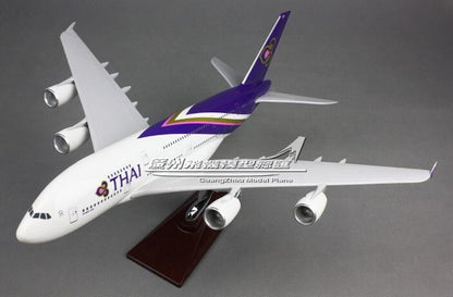 45CM THAI AIRBUS A380 HS-TUC Passenger Airplane Resin Aircraft Aeroplane Model