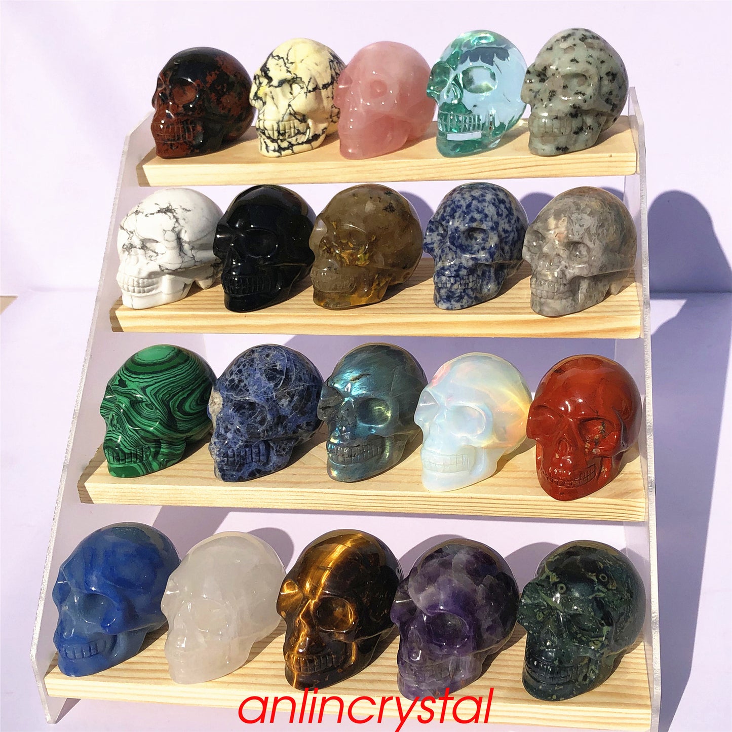 Top! wholesale Natural skull quartz crystal skull carved reiki healing 2''