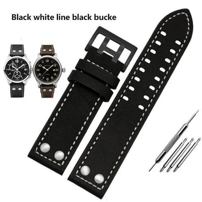 Genuine Leather Watches Straps For Hamilton Khaki Aviation H77755533 H77616533