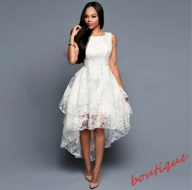 Women Long Lace Prom Evening Party Cocktail Bridesmaid Wedding A-line Gown Dress