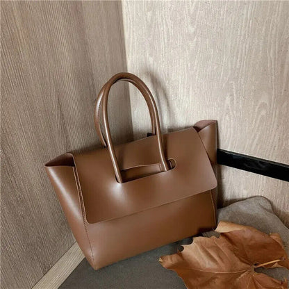 2023 Handbags Woman Tote Bag Simple PU Leather Female Shoulder Bag
