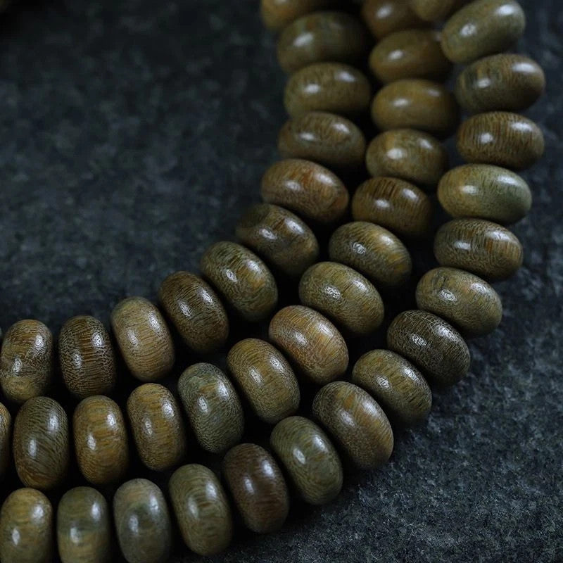 Argentine Green Sandalwood 108 Beads Abacus Mala Bracelet Unisex Buddhist Prayer