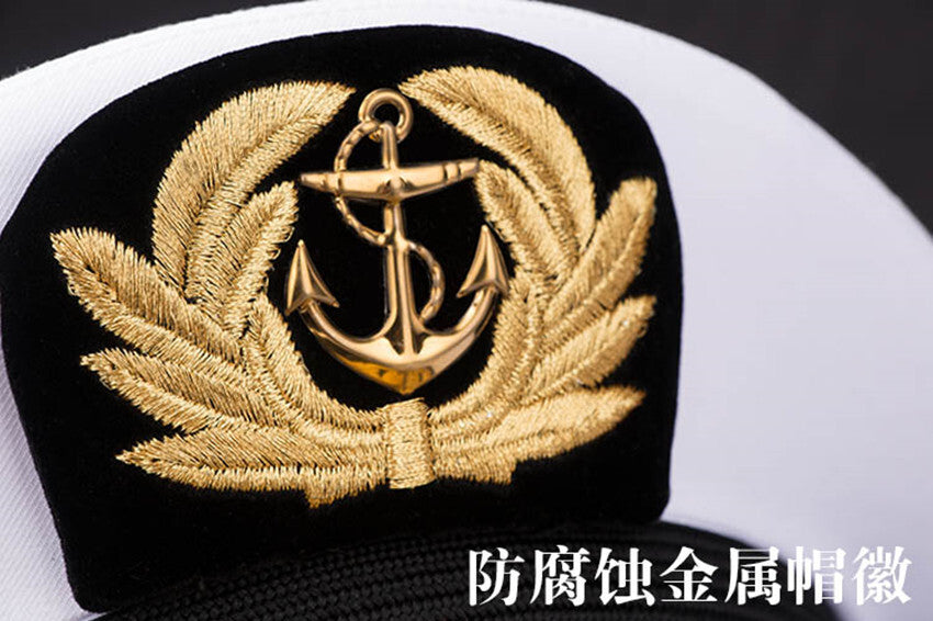 Navy Captain Hat Sailor Gorros White Officer Cap Seaman Yacht Boat Ship Navy