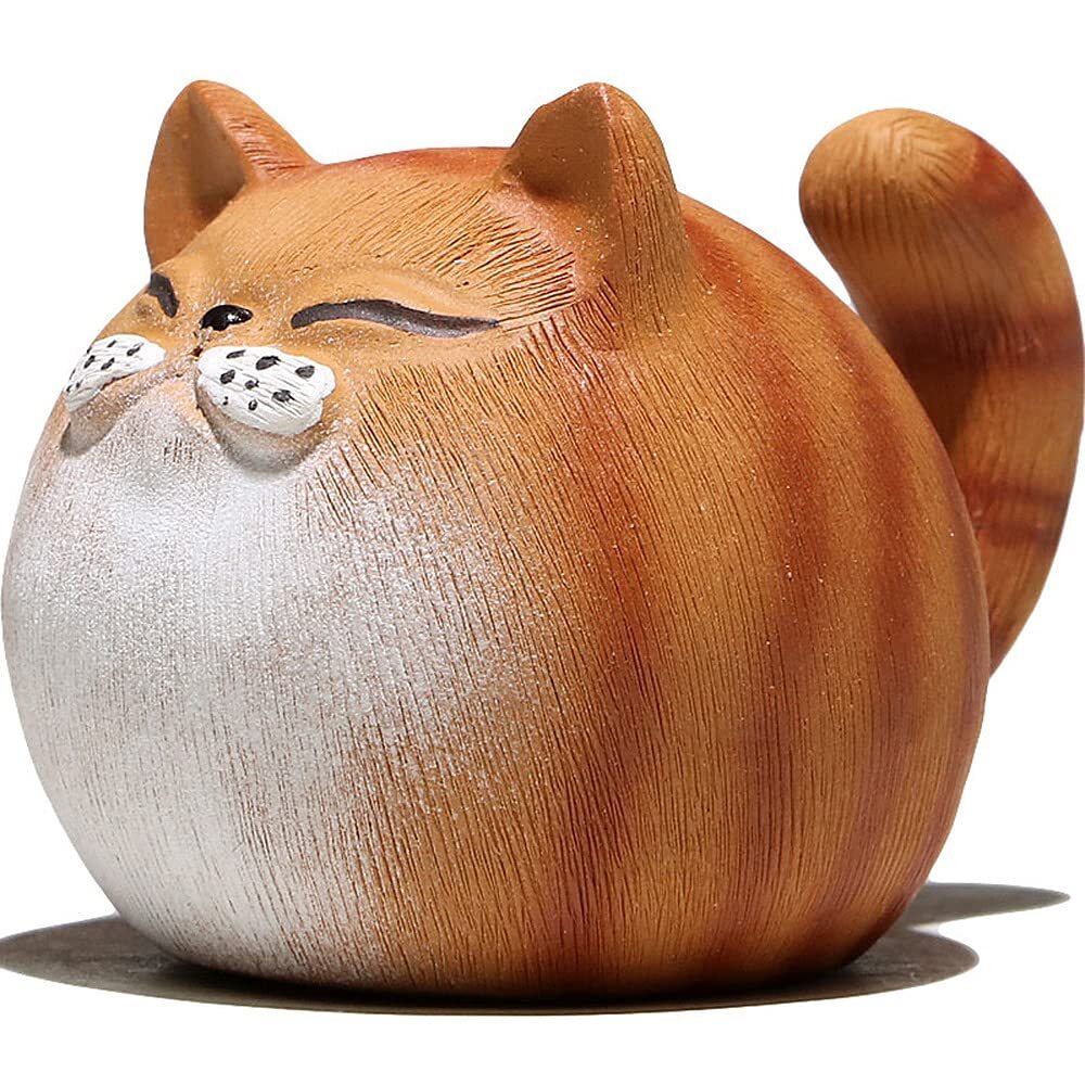 4.8cm Yixing Purple Clay Cat Tea Pet Kung Fu Tea Decor Tea Tray