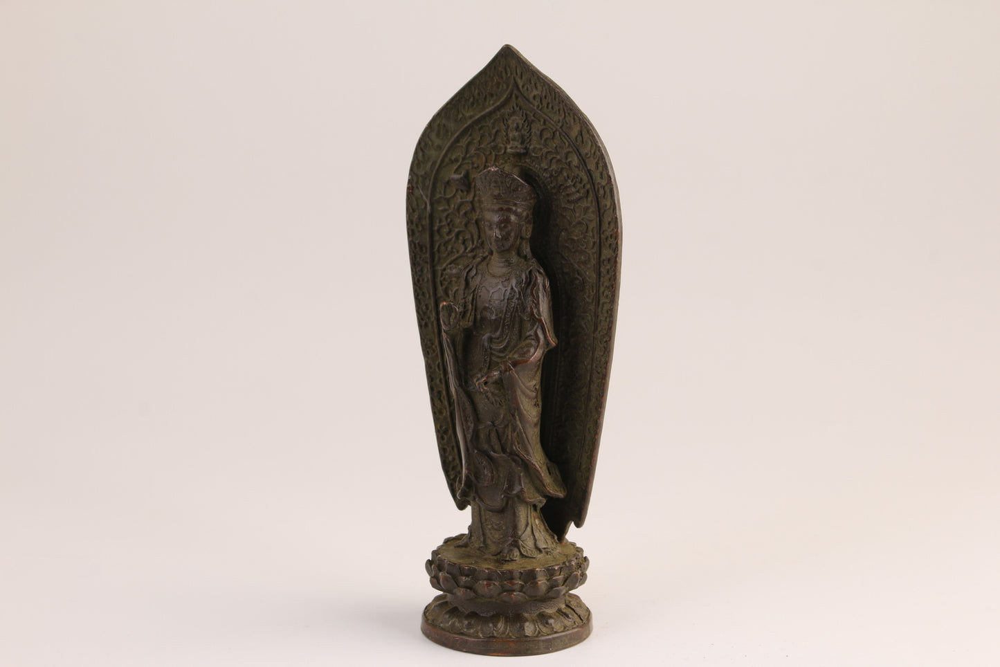 Blessing Rare Chinese copper kwan-yin Figure statue collect bronze table decor