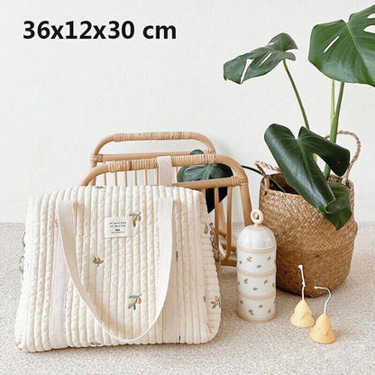Embroidery Quilted Baby Bag Single Shoulder Bag Travel Outing Bag
