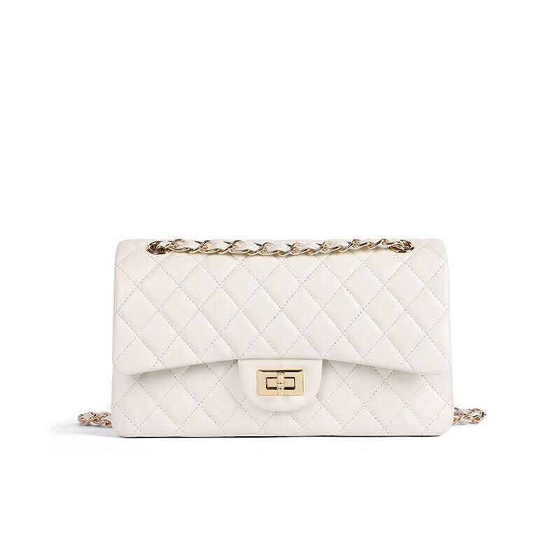 Quilted Lambskin Leather Double Flap Chain Shoulder bag Small Purse Crossbody