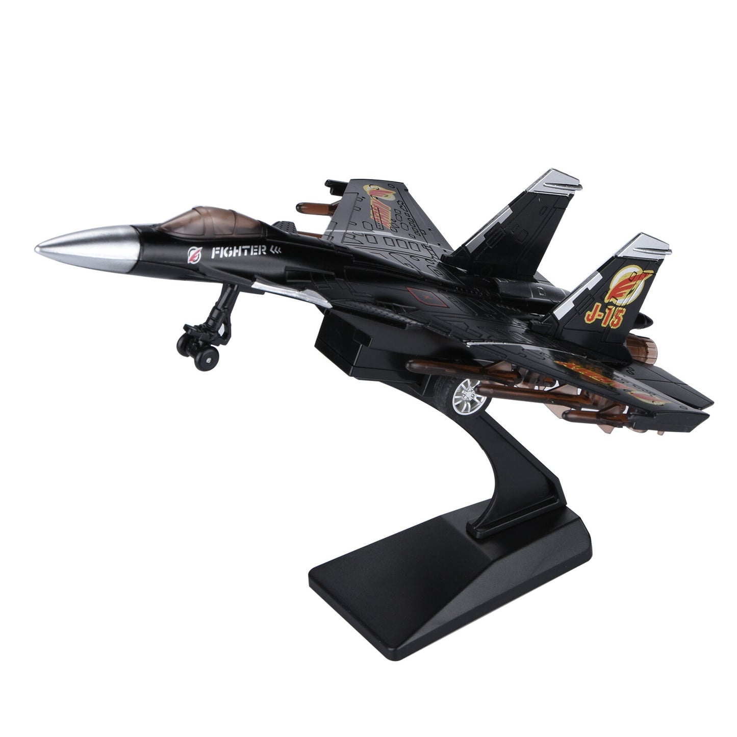 1/100 Fighter Aircraft J15 Jet Lights & Sounds Alloy Model W/ Display Stand b