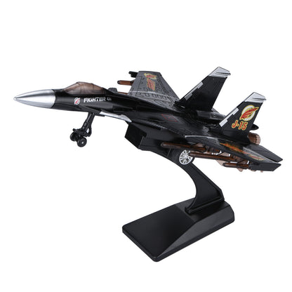 1/100 Fighter Aircraft J15 Jet Lights & Sounds Alloy Model W/ Display Stand b