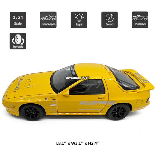 1/24 Mazda RX-7 FC3S Model Car Alloy Diecast Toy Vehicle for Boys Kids Gifts