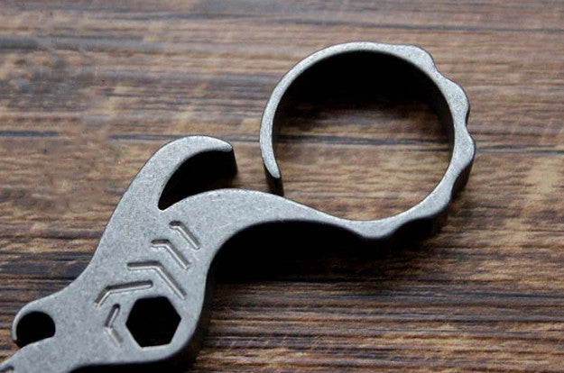 Titanium Alloy Dragon Bottle Opener Key Chain Pendants Ring Screwdriver Tools