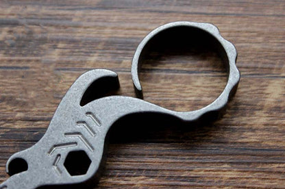 Titanium Alloy Dragon Bottle Opener Key Chain Pendants Ring Screwdriver Tools
