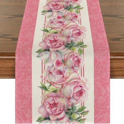 Table Runners Linen Spring Flower Easter Holiday Home Dining Decoration 30x180cm