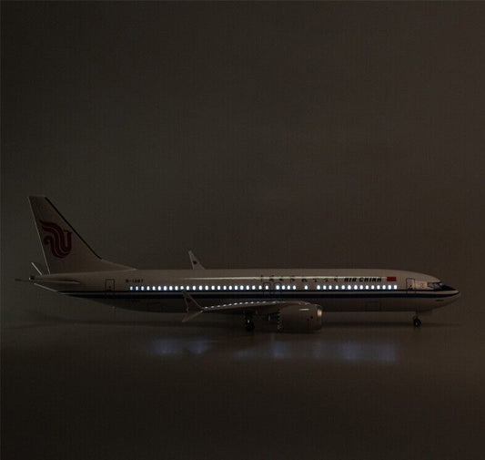 47CM AIR CHINA BOEING 737MAX Airplane Led Sound-controlled Light Resin Model