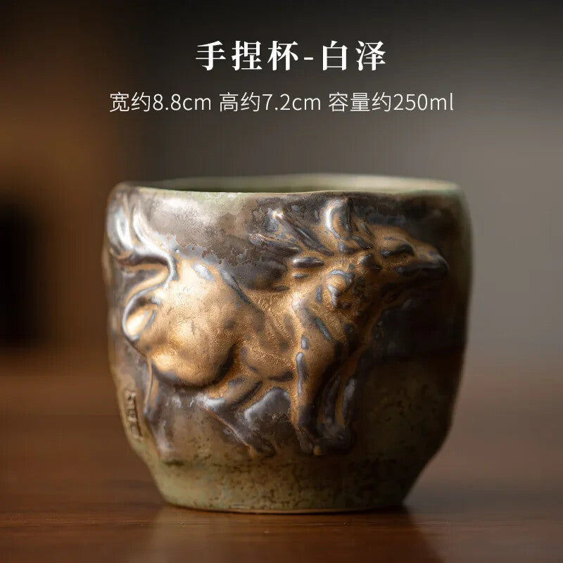 Kiln Change Coarse Pottery Handmade Beauty Tea Cup Ceramic Tea Accessories