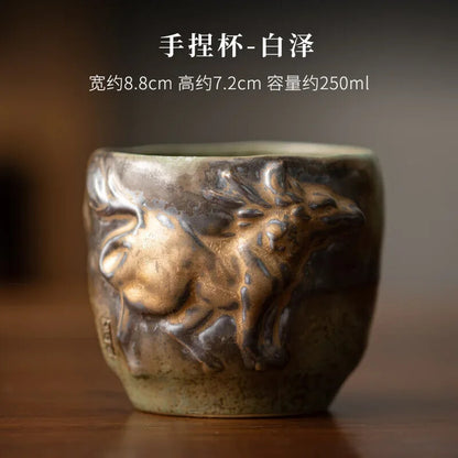 Kiln Change Coarse Pottery Handmade Beauty Tea Cup Ceramic Tea Accessories