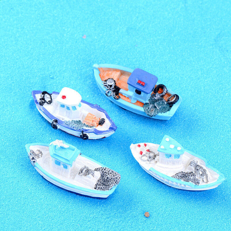 Mini Yacht Miniature Garden Fairy Landscape Terrarium Figurine Bonsai Decoration