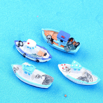 Mini Yacht Miniature Garden Fairy Landscape Terrarium Figurine Bonsai Decoration