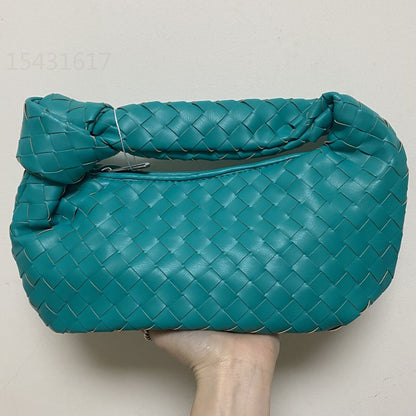 Luxury Synthetic Leather Handbag Large Shoulder Bag Woven Soft Underarm Bag Zipp