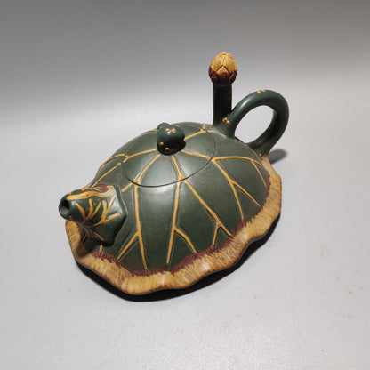 Vintage Chinese Yixing Purple Clay Teapot Zisha Ceremony Fine Lotus Leaf Teaware