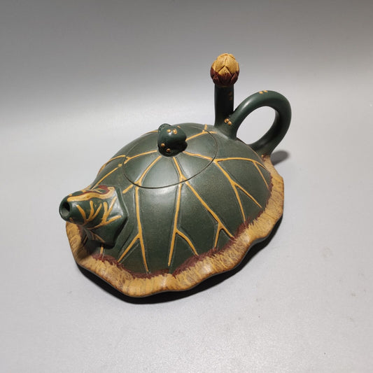 Vintage Chinese Yixing Purple Clay Teapot Zisha Ceremony Fine Lotus Leaf Teaware