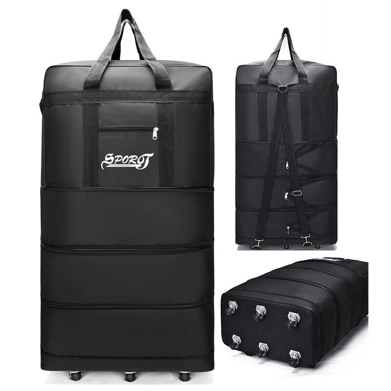 Large Capacity Foldable Luggage Trolley Bags Oxford Expendable Wheel Travel Bags