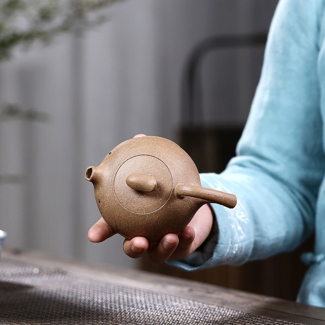Tea Pot Handmade Fish Design Yixing Zisha Duan Clay Pot Marked 210ml In China