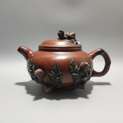 Vintage Chinese Yixing Purple Clay Teapot Zisha Ceremony Ceramic Peach Teaware