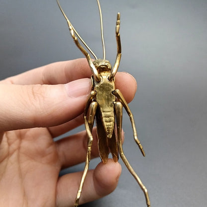 15CM CHINESE OLD VERY DELICATE COPPER GRASSHOPPER STATUES