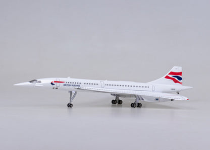 1:125 50CM BRITISH AIRWAYS Concorde Plane Led Sound-Controll Light Resin Model
