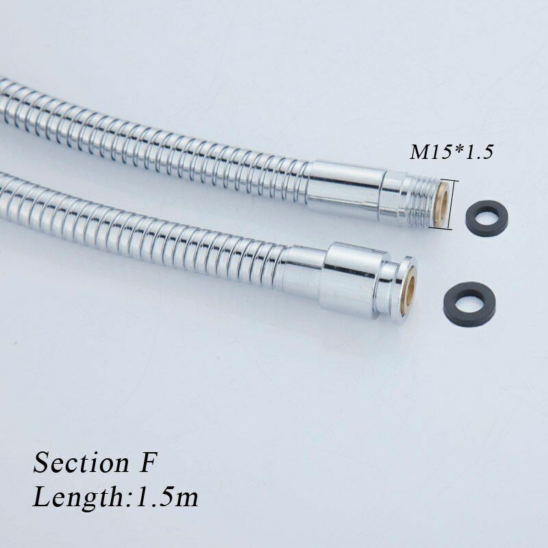 Stainless Steel Chrome Surface Pull Out Shower Pipes Kitchen Drain Faucets Hose