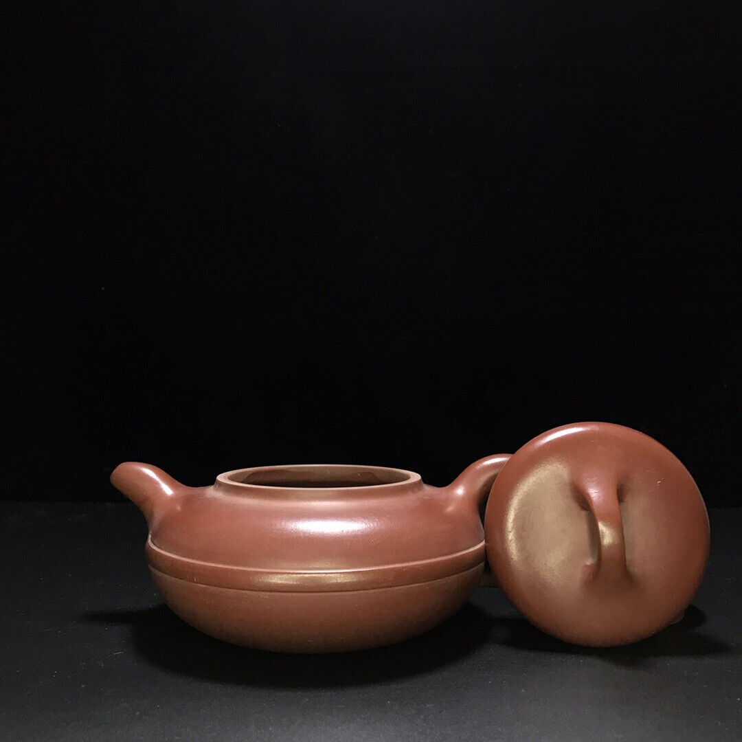 Chinese Yixing Zisha Clay Handmade Exquisite Teapot （线扁 底款：燕亭）