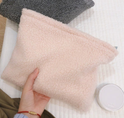 Plush Pencil Case Cosmetic Makeup Pouch Bag Soft Travel Toiletry Bag Organizer