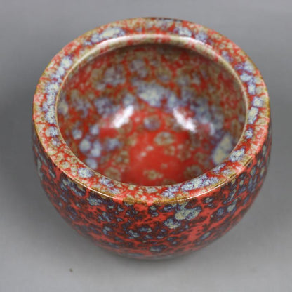 4" Collection Chinese Qing Porcelain Fambe Fancy Glaze Small Incense Burner