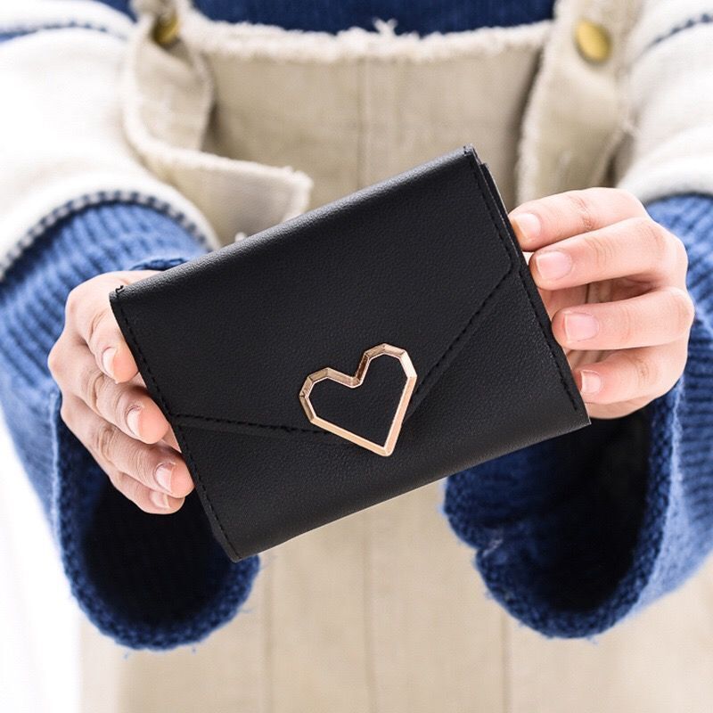 Short Wallets Synthetic Leather Purse Card Holder Wallet Small Zipper Coin Bags