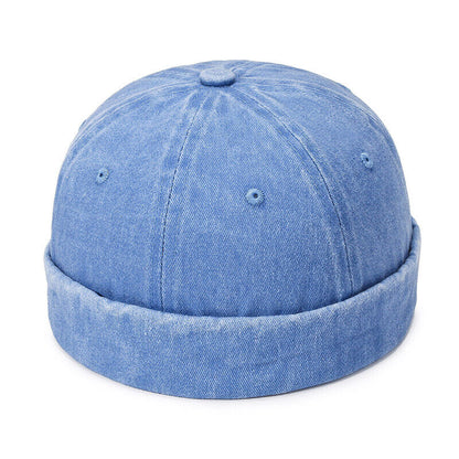 Men's Retro Brimless Hat Skull cap Sailor Cap Beanie Rolled Cuff Adjustable*
