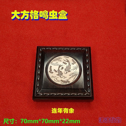 Zhang Shenglin Ebony Insect Box 70x70x22mm Decorative Inlay