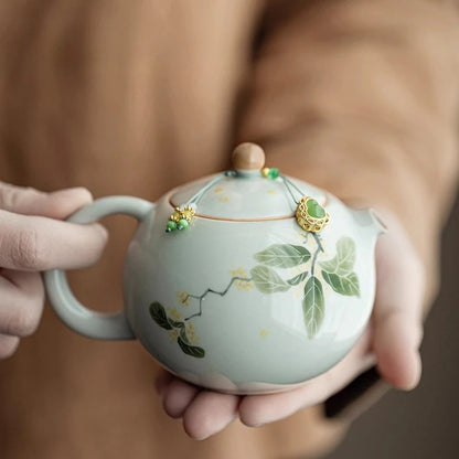 220ml Ceramic Handpainted Osmanthus Xishi Teapot High-end Kung Fu Teaware