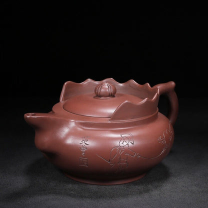 Chinese Yixing Zisha Clay Handmade Exquisite Teapot（僧帽 底款：范曾，顾景舟）