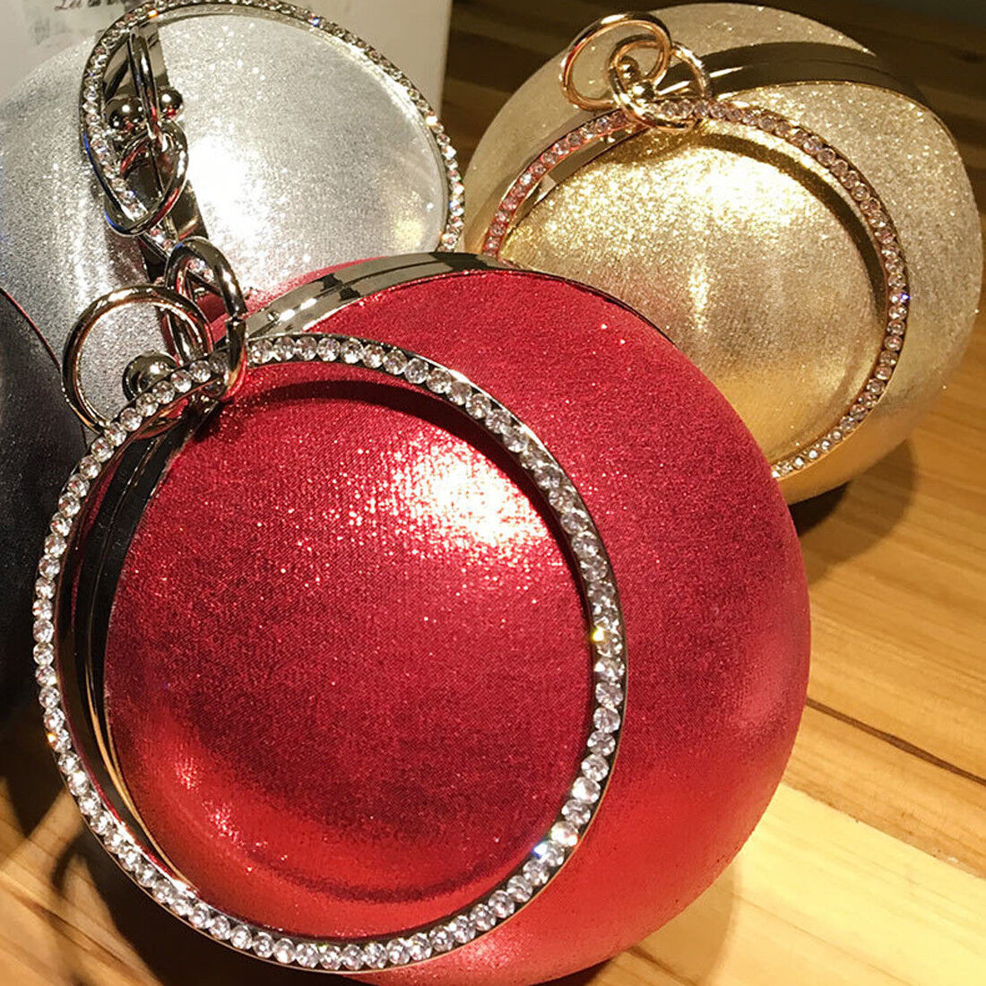 Women Round Ball Shoulder Messenger Bag Party Evening Clutch Fashion Phone Purse