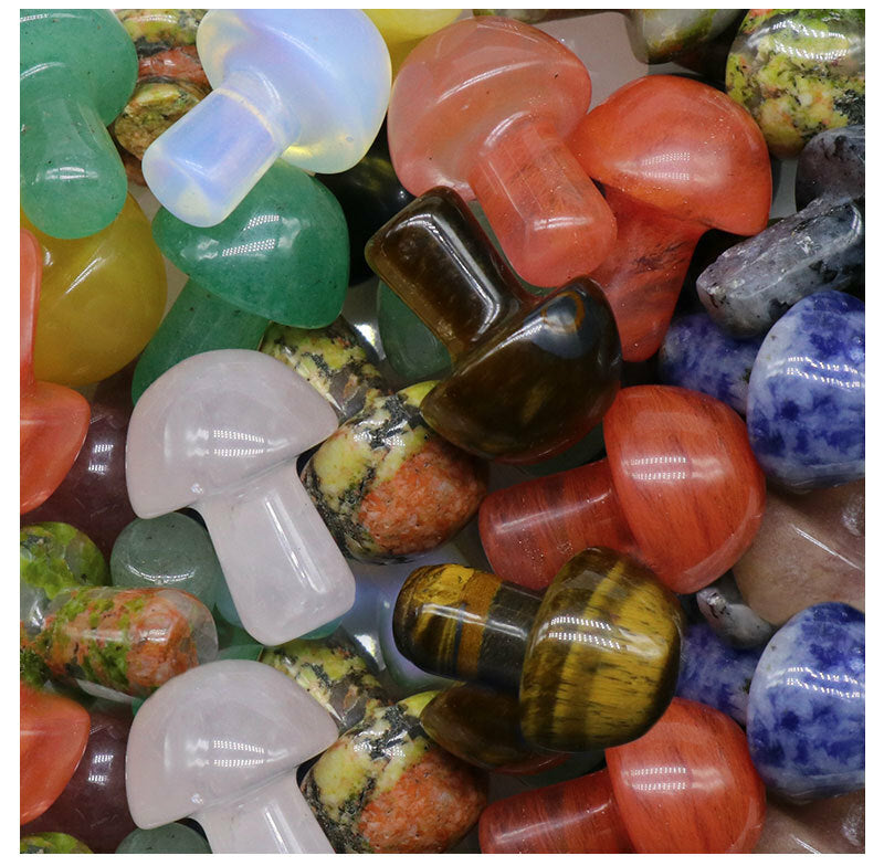 Wholesale 50pcs Natural Mini Mushroom Quartz Crystal Carved Polishing Healing