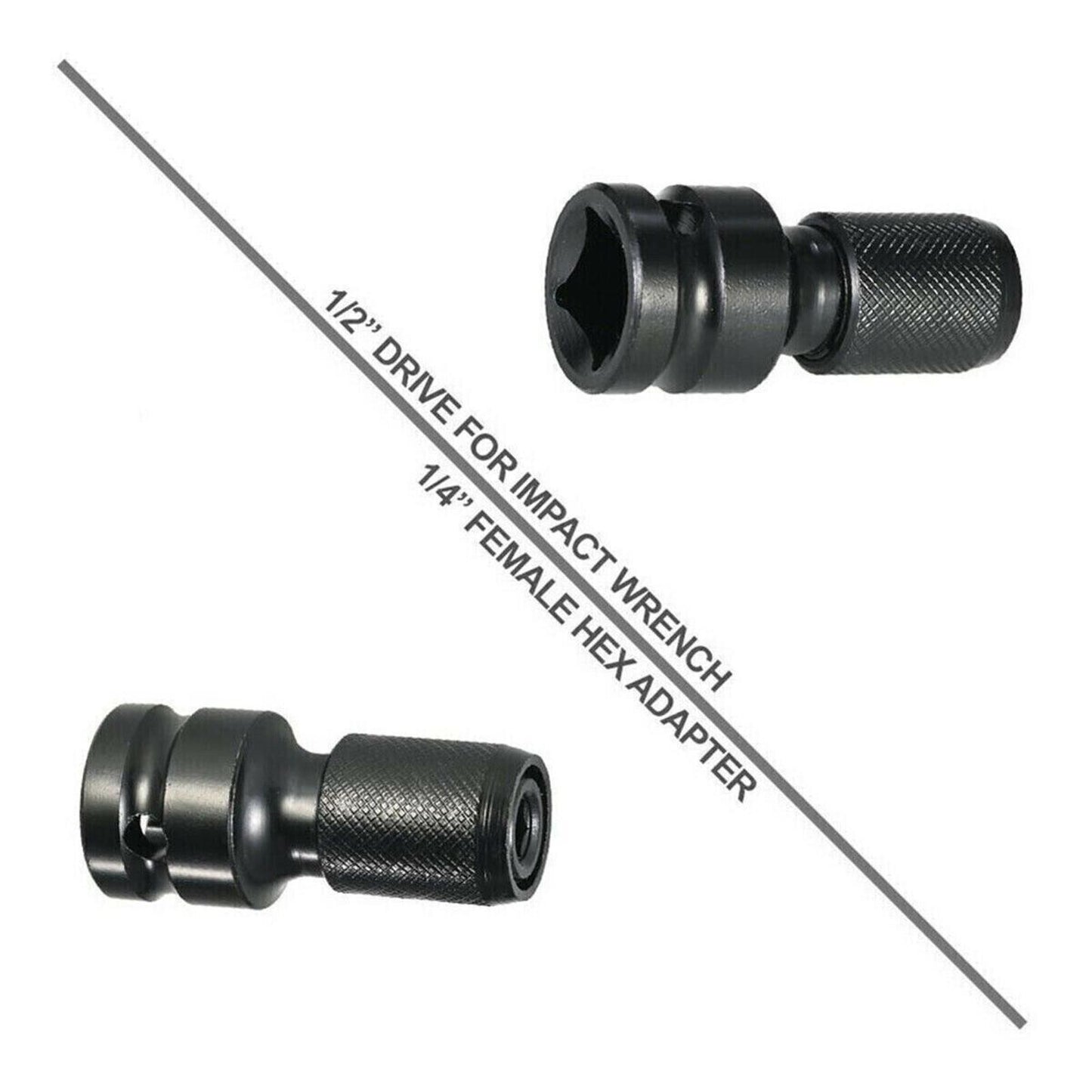 2Pcs 1/2 " To 1/4 " Socket Impact Wrench Socket Adapter Spanner Drive Converter