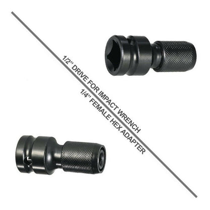 2Pcs 1/2 " To 1/4 " Socket Impact Wrench Socket Adapter Spanner Drive Converter
