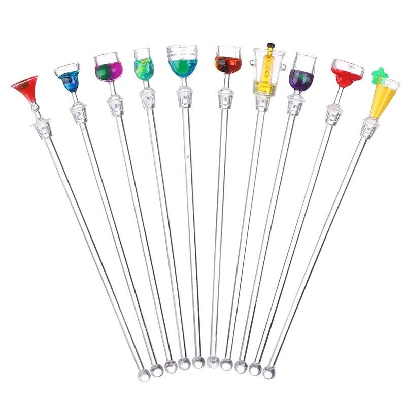 Cocktail Stirrer 5Pcs Acrylic Coffee Mixer Beverage Stick Blender Bar Tools 23cm
