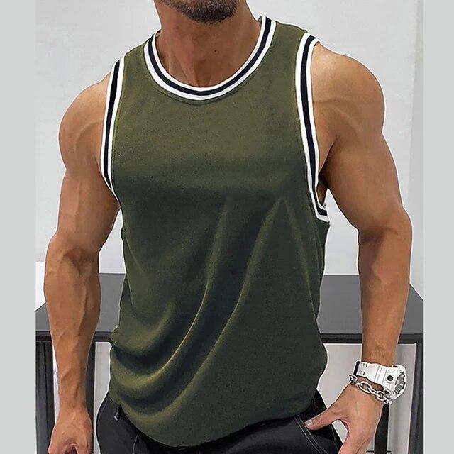 Men's Sleeveless Muscle Tank Top Shirt Arm Top Tank Top Fitness Bib Shirt GYM