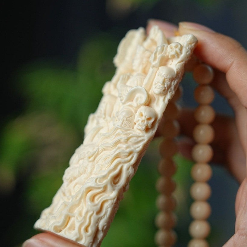 Hand-Carved Ksitigarbha Bodhisattva Pendant | Buddhist Spiritual Necklace